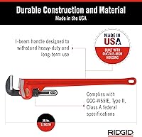 Vista 5 de Ridgid 31035 model 36 Heavy-Duty Straight Pipe Wrench, 36" Plumbing Wrench