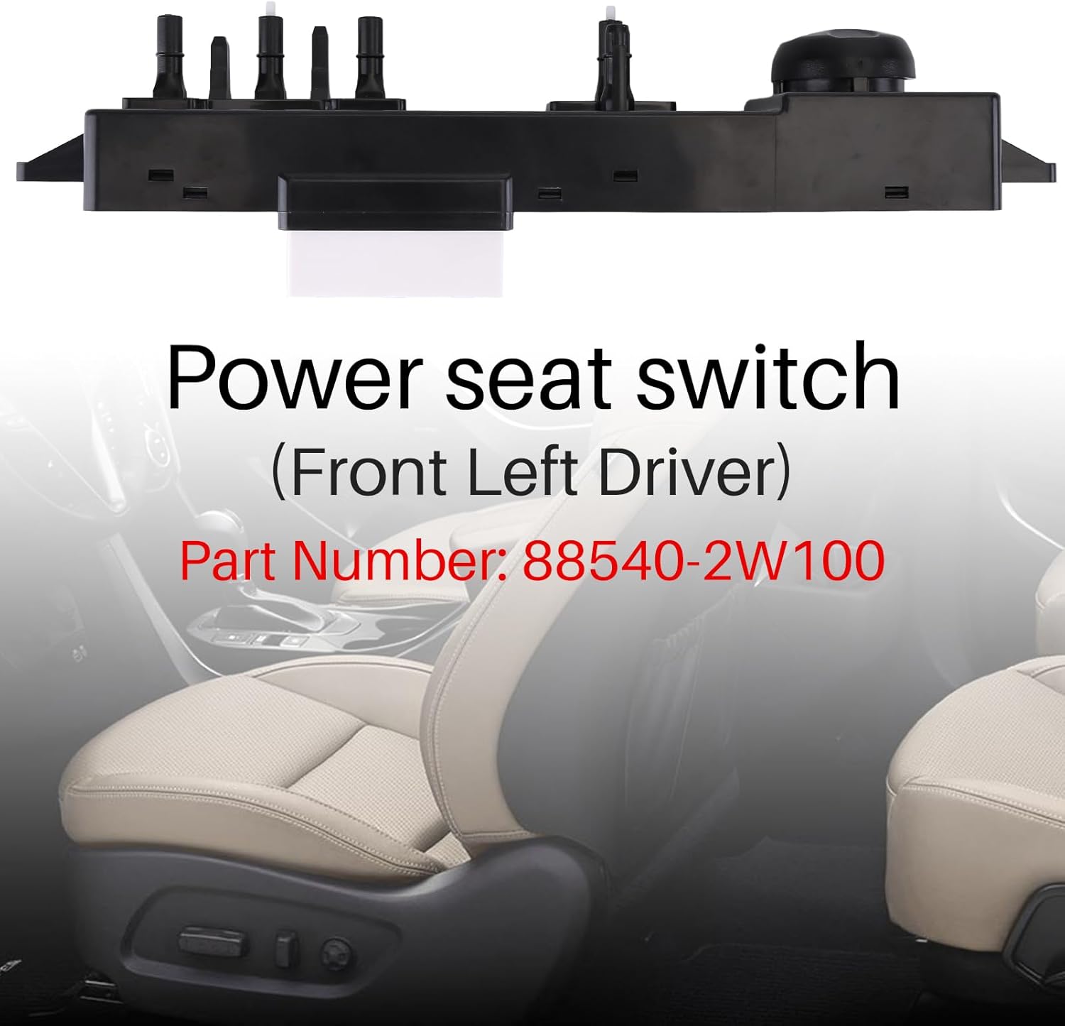 Power Seat Switch for 2013-2018 for Hyundai Santa Fe 3.3L 2013-2019 for Hyundai Santa Fe XL 3.3L 88540-2W100 20Pins Left Driver Side Electric Seat Control Switch