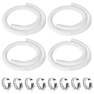 4 Pcs 1.25" Pool Hose, 59" Long Accessory Pool Pump Replacement Hoses, Compatible with All Above Ground Pool Filter Pumps that Use 1 1/4 Diameter Hoses