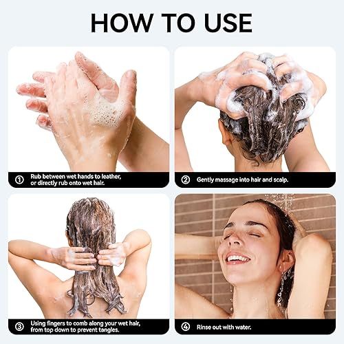 Miniatura 7 de Barra de champú para el crecimiento del cabello, limpieza profunda del cuero cabelludo, masaje para el crecimiento del cabello, barra de champú