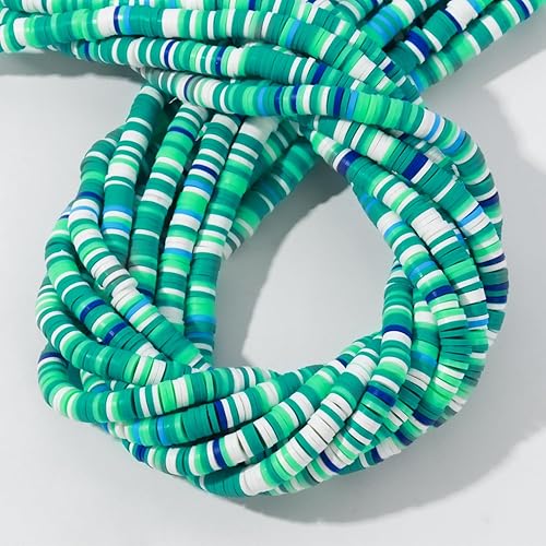 Miniatura 3 de 3600 cuentas de arcilla para hacer pulseras, 10 hebras planas redondas de arcilla polimérica de 0.236 pulgadas (0.236 in) cuentas Heishi para hacer