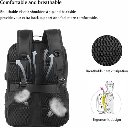 Miniatura 4 de 14W Solar Backpack - Waterproof, Smart USB Charging Backpack, Ergonomic Multifunction Laptop Bag Outdoor Hiking Backpack, Perfect for Business,