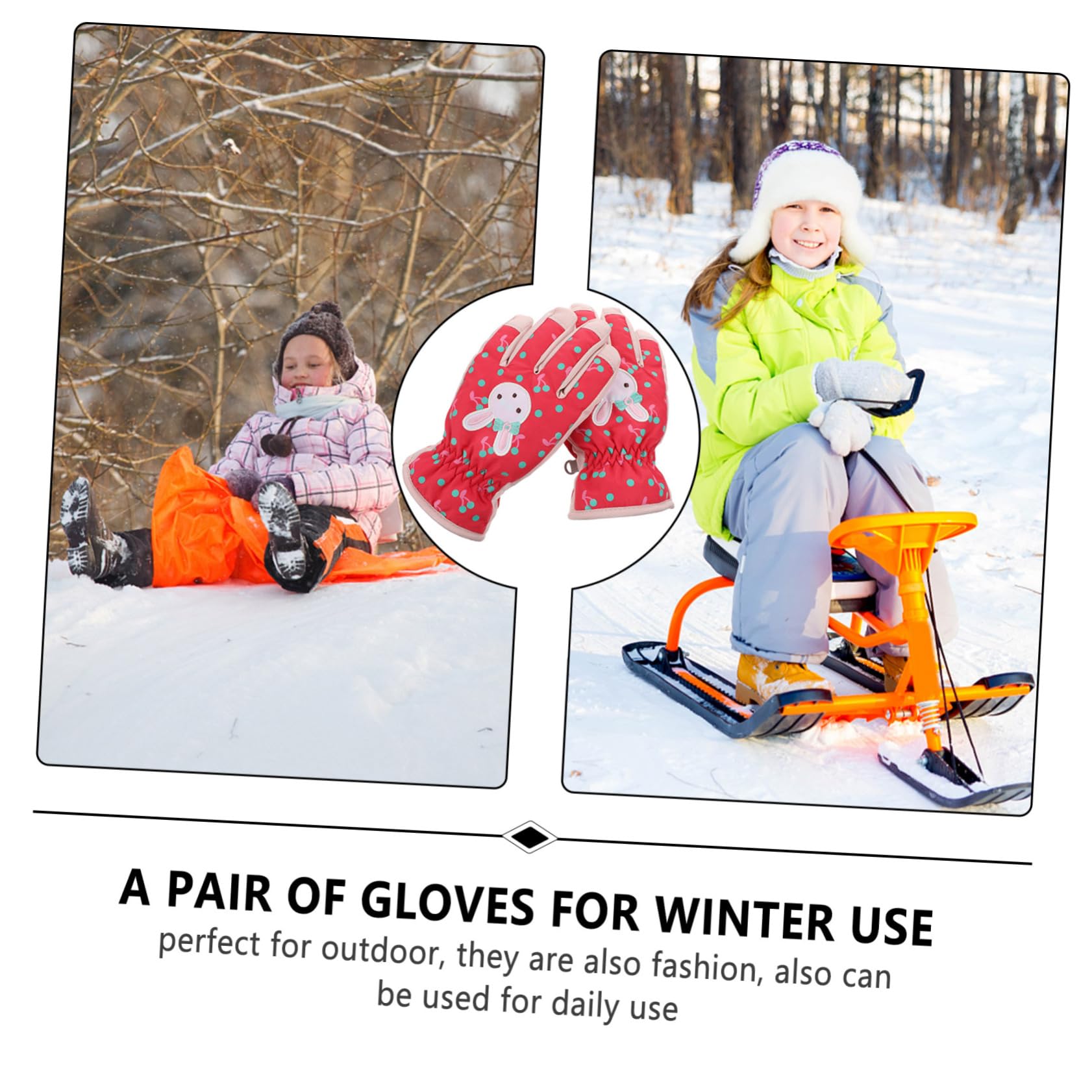 ABOOFAN 3paare Junge Mädchen Winter Skihandschuhe Winddicht Und Warme Schneehandschuhe Für Mädchen Elastische Bündchen Für Outdoor-aktivitäten Im Schnee