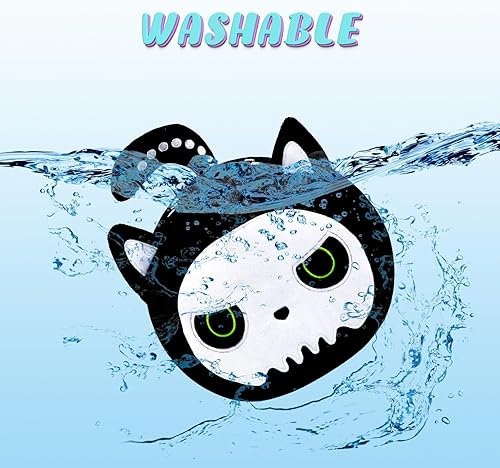 Miniatura 3 de Peluche de gato negro de Halloween, juguetes de peluche de gato negro de 11 pulgadas, lindos juguetes de peluche de esqueleto de gato negro, regalos