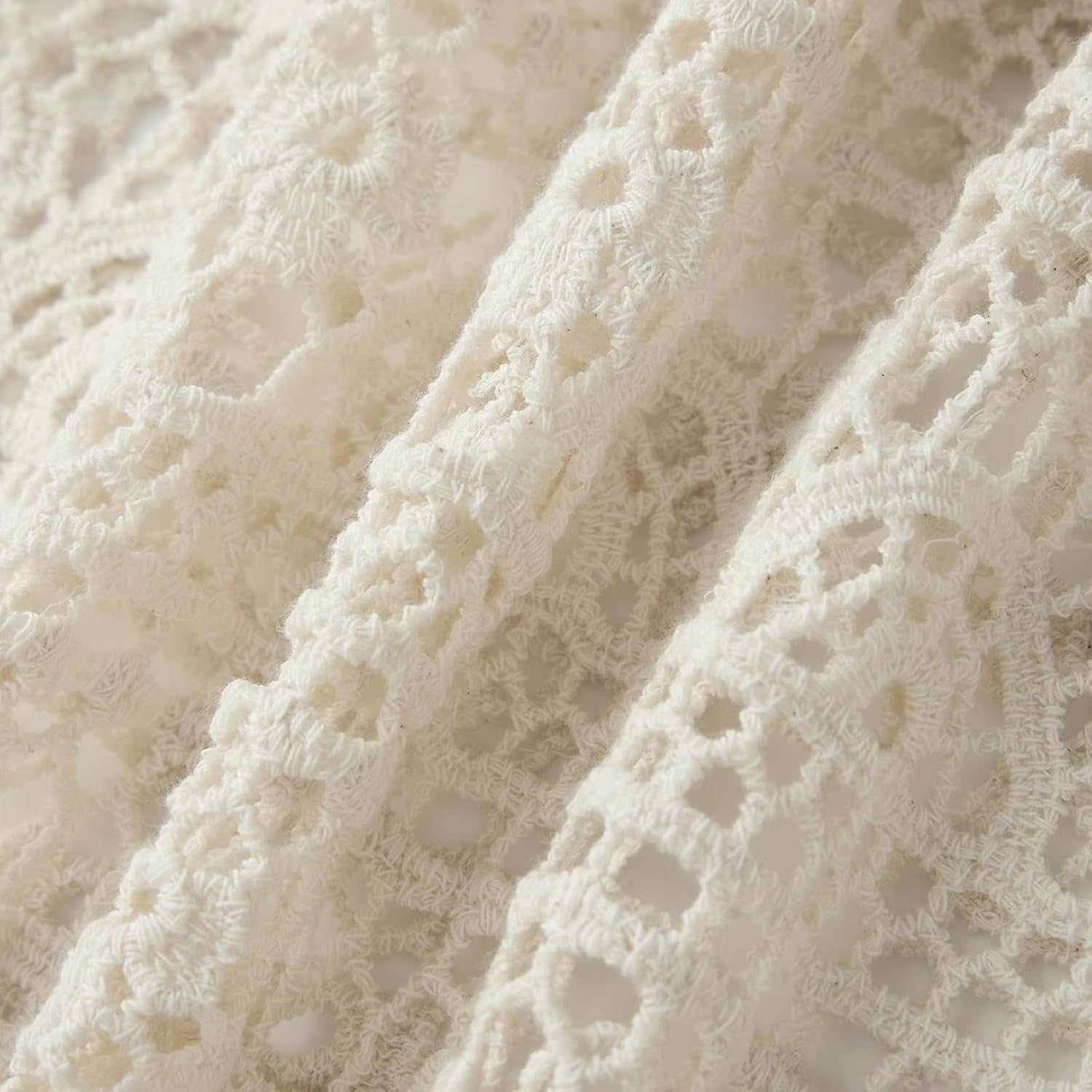 Womens Boho Crochet Long Skirt Flowy a Line Elastic High Waist Knit Eyelet Beach Maxi Skirt for Summer - Image 5