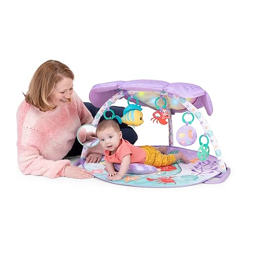 Miniatura 4 de Bright Starts Disney Baby La Sirenita Twinkle Trove - Juguete musical iluminado para bebé con almohada para el tiempo boca abajo, recién nacido +