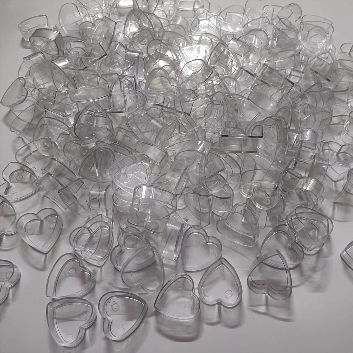 KROKIO® - Transparent Clear Heart Shape Tealight Cups for Candle Making Resin Art & Craft DIY (50Piece) 2