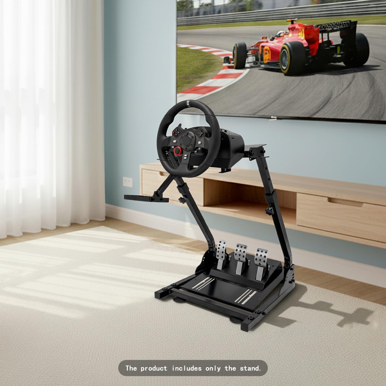 Support De Volant De Course Réglable Support Pédale Levier De Vitesse, Cockpit De Simulation Fer Noir Salle De Jeux Arcade, Pliable Pour Logitech G29 G920 G923 Fanatec Clubsport T500RS Compatible