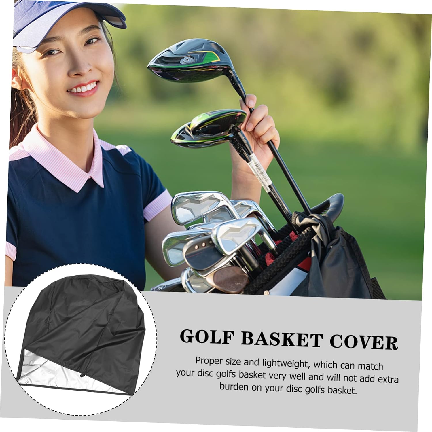 Milisten Disc Golf Basket Protector Cover Durable Wear Drawstring Sleeve for Golfing Baskets Reusable Breathable Easy to Clean Protects Against Dust Damage