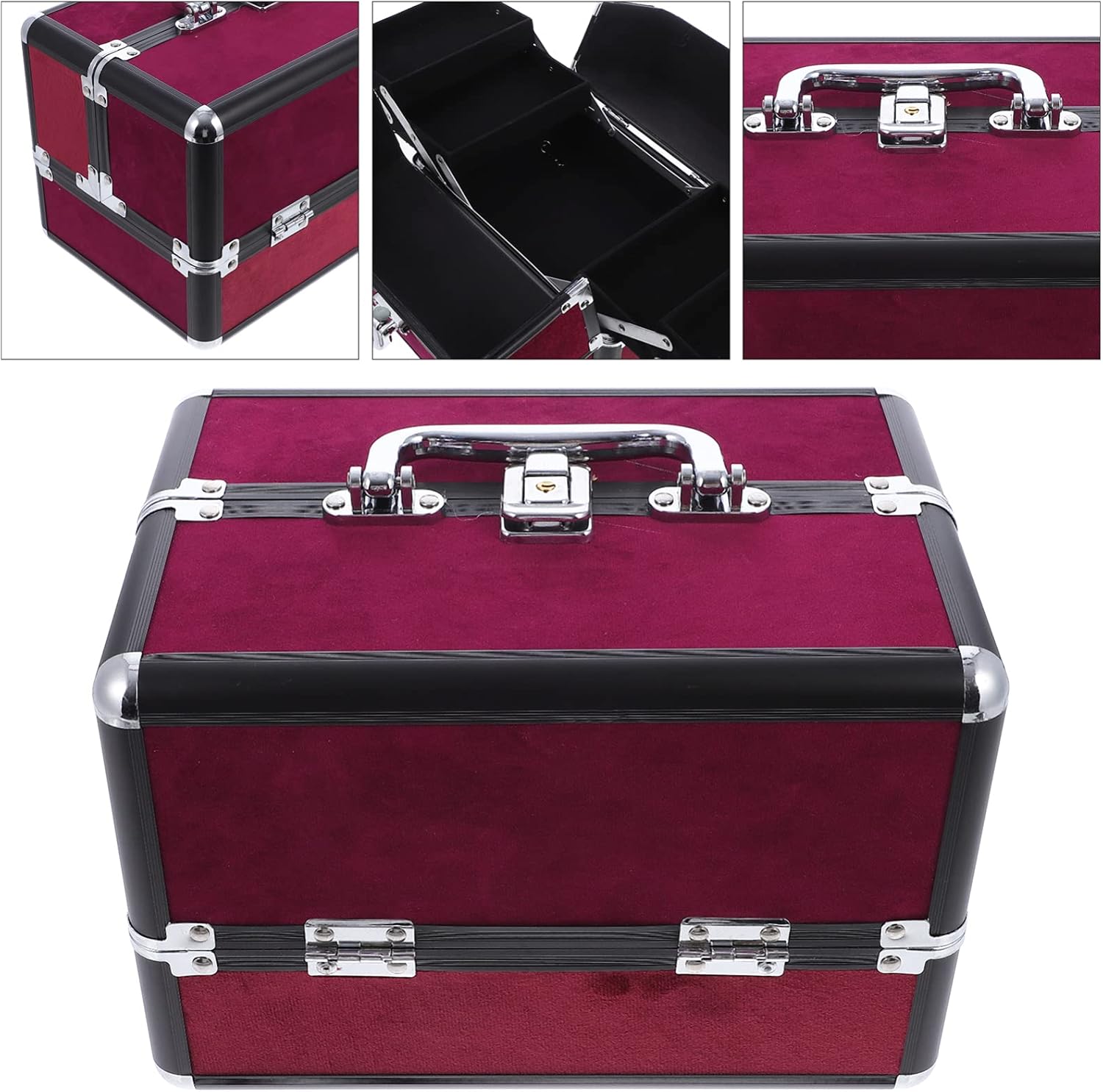 1Pc Multi Purpose Makeup Case Cosmetic Storage Box Portable Organizer for Travel Business Large Capacity Design for Skincare Cosmetics for Makeup