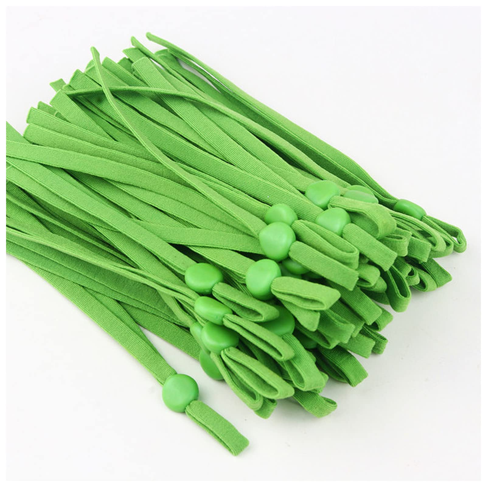 Elastic Rope 50/1000pcs Adjustable Mask Sewing Elastic Band Cord with Buckle Stretchy Mask Earloop Lanyard Earmuff Rope DIY Making Supplies Elastic Rope With Hooks (Color : Fruit green, Size : 50Pcs โ image 1