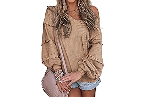 Sexy Women's V Neck Long Sleeve Blouse Loose Fit Tunics Floral Embroidery...
