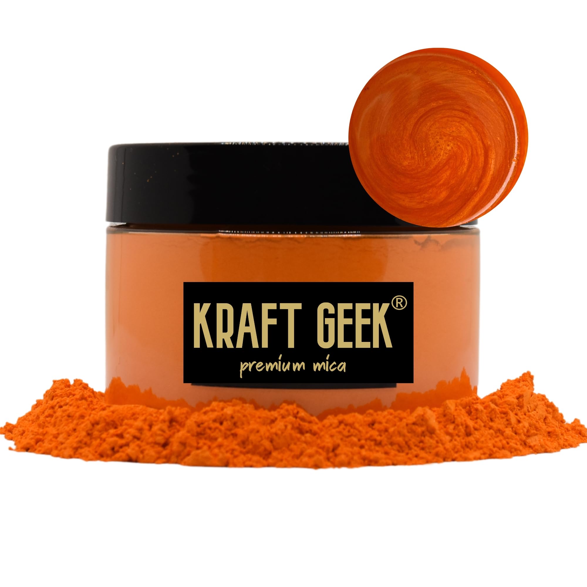 Orange Premium Mica Powder 50g. Powder Dye for Epoxy Resin Pigment Natural Soap Colouring, Candle, Slime, Bath Bombs, Makeup