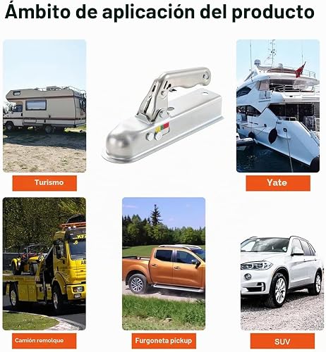 Acoplamiento de bola para remolque LOEPENLE, 50 mm, 800 kg, universal para coche, camión y autobús - 7