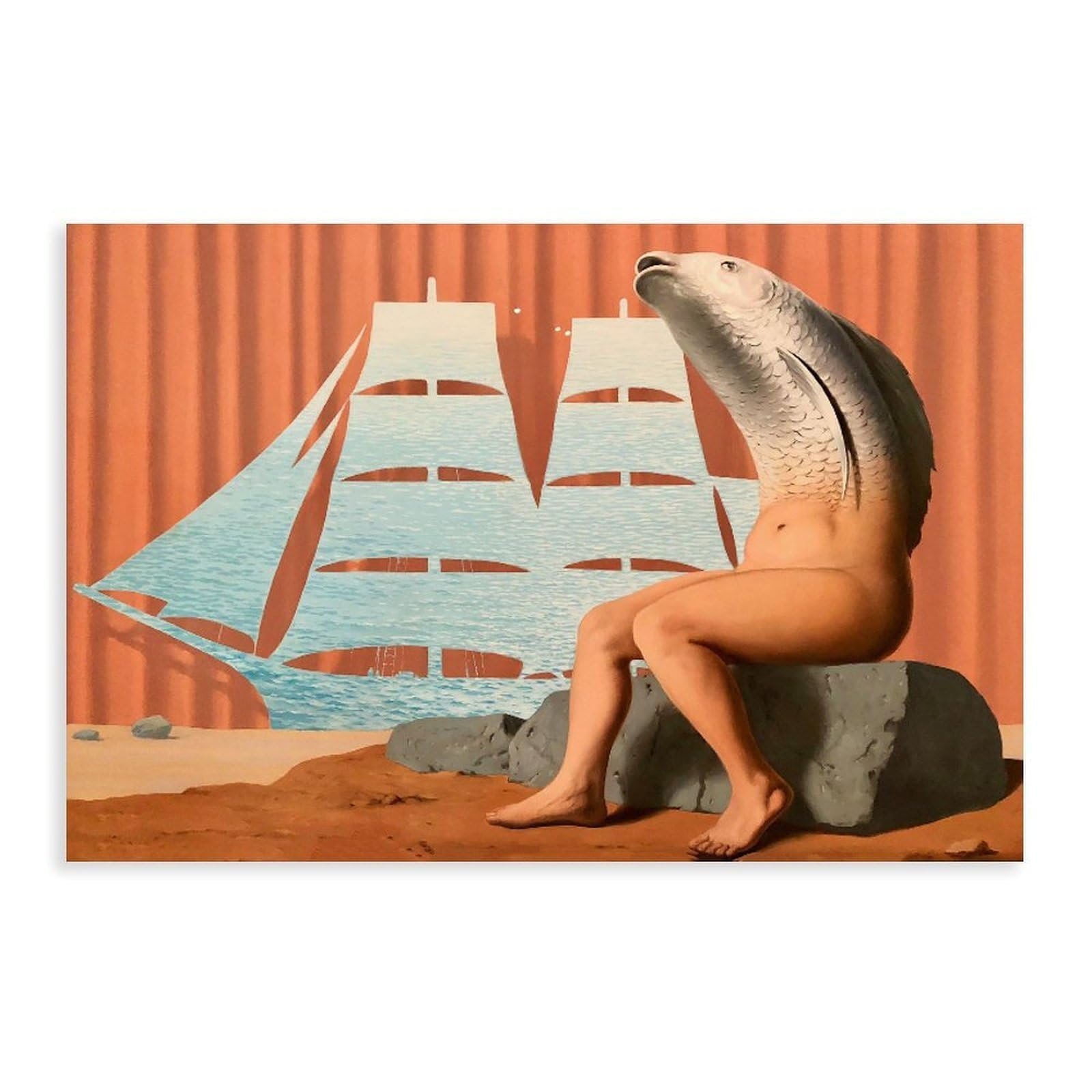 WCYB Enchanted Area (IV) Nerki Magritte Surrealizm wydruki plakat na płótnie obrazy na ścianę do biura salonu bez ramki 61 cm szer. x 91,4 cm W