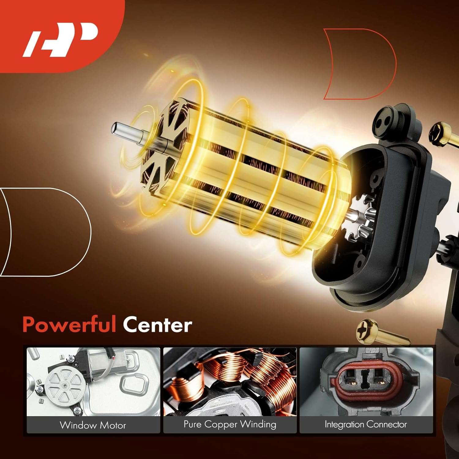 A-Premium Front Left Driver Side Electric Power Window Regulator with Motor Compatible with Kia Rondo 2007 2008 2009, with 2 Pins