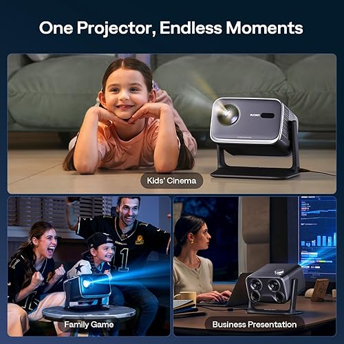 Miniatura 9 de Aurzen BOOM Mini proyector de películas Google TV con WiFi y Bluetooth, control de voz, modo familiar, audio Dolby de 20 W, enfoque en tiempo real,