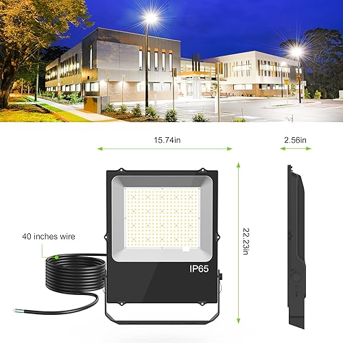 Miniatura 6 de OPENLUX 300W LED luz de inundación de luz LED pista de tenis luces ETL enumerado 42000LM 5000K IP65 impermeable cancha de baloncesto luces al aire