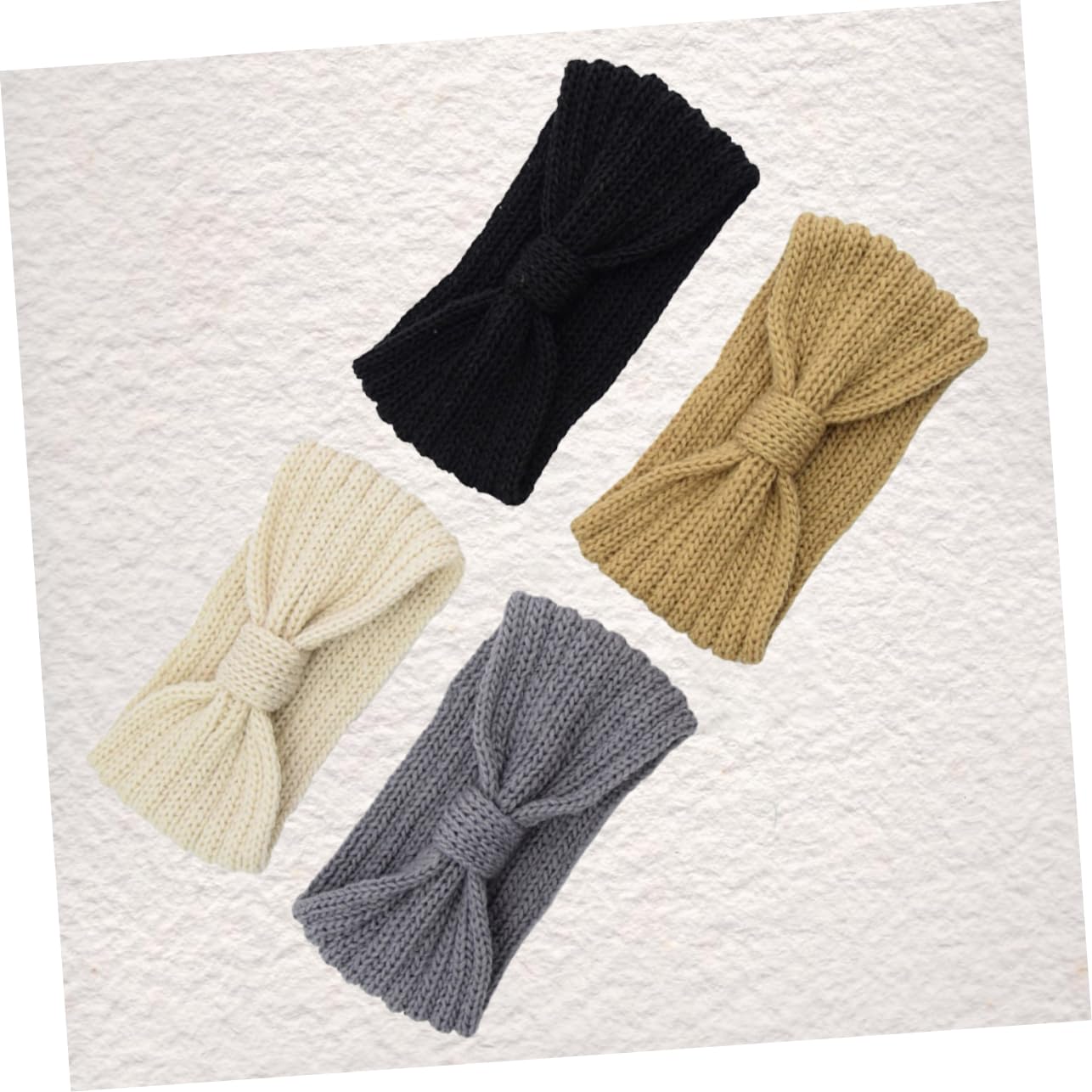 JEWEDECO Warm Headband Set 4 Pack Handmade Crochet Bowknot Hair Hoops for Cold Weather