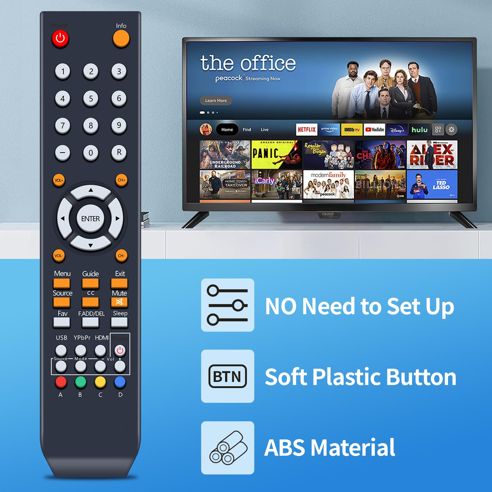 ALLIMITY Replacement Remote Control For Sceptre 4K TV Models - Compatible With U550CV, U750CV & More