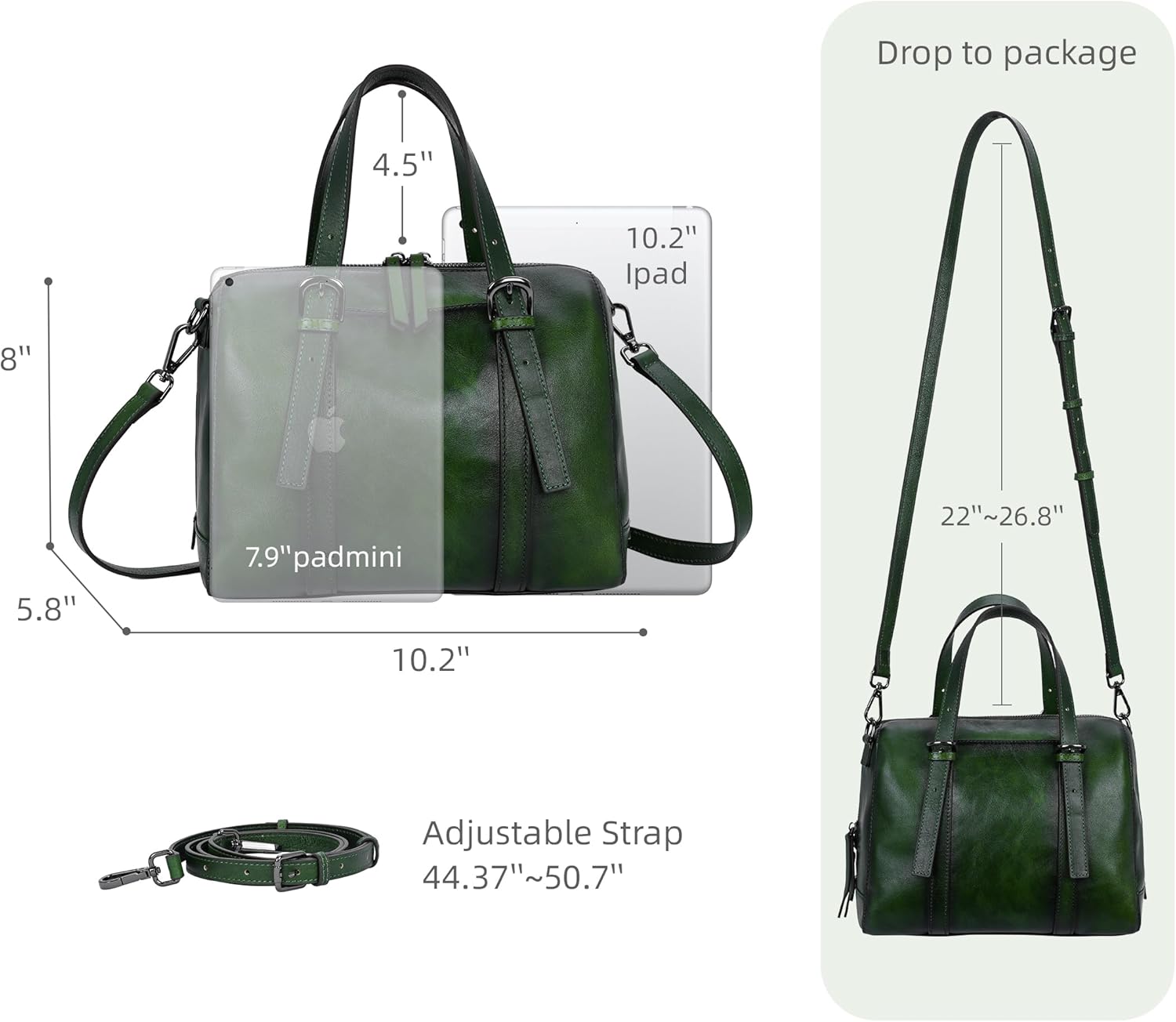 Iswee Genuine Leather Purses for Women Designer Hobo Crossbody Bag Satchel Handbags Top Handle Purses for Travel - Image 5