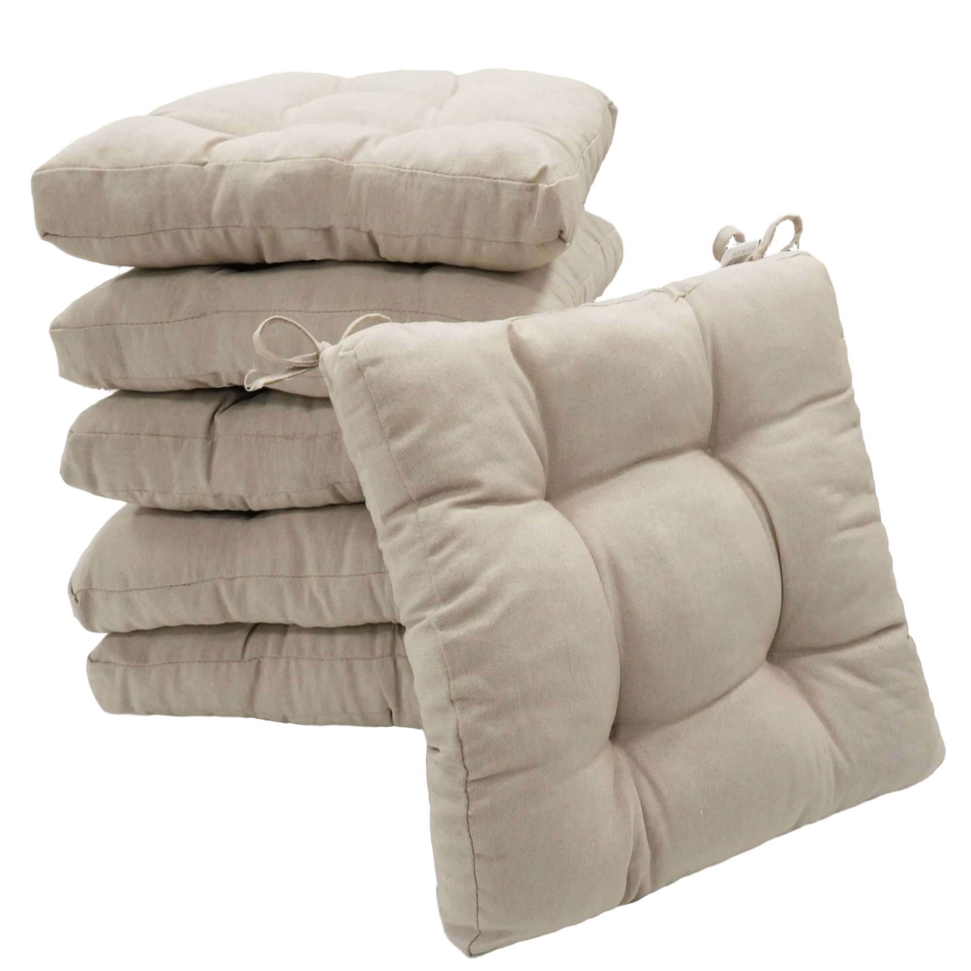 Viste tu hogar Pack 2 Cojines para Silla, 40x40x5 CM, Efecto Tridimensional, Relleno de 100% Poliéster, Ideal para Comedor, Terraza, Salón y Restaurante, Color Raya Beige, Fabricado en España — view 19