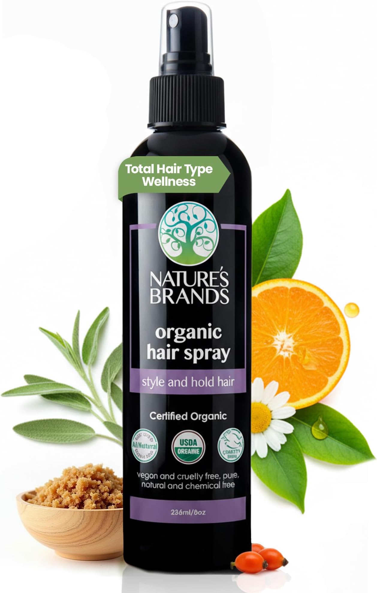 Nature's Brands Herbal Choice Mari Organic Hair Spray; 8oz