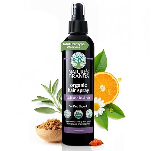 Nature's Brands Organic Hair Spray, 8 Oz - Biotin-Enriched Non