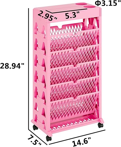 Miniatura 6 de Estantería de 6 niveles para libros, extraíble con ruedas, organizador de lectura para niños, soporte para revistas, archivadores de oficina (10