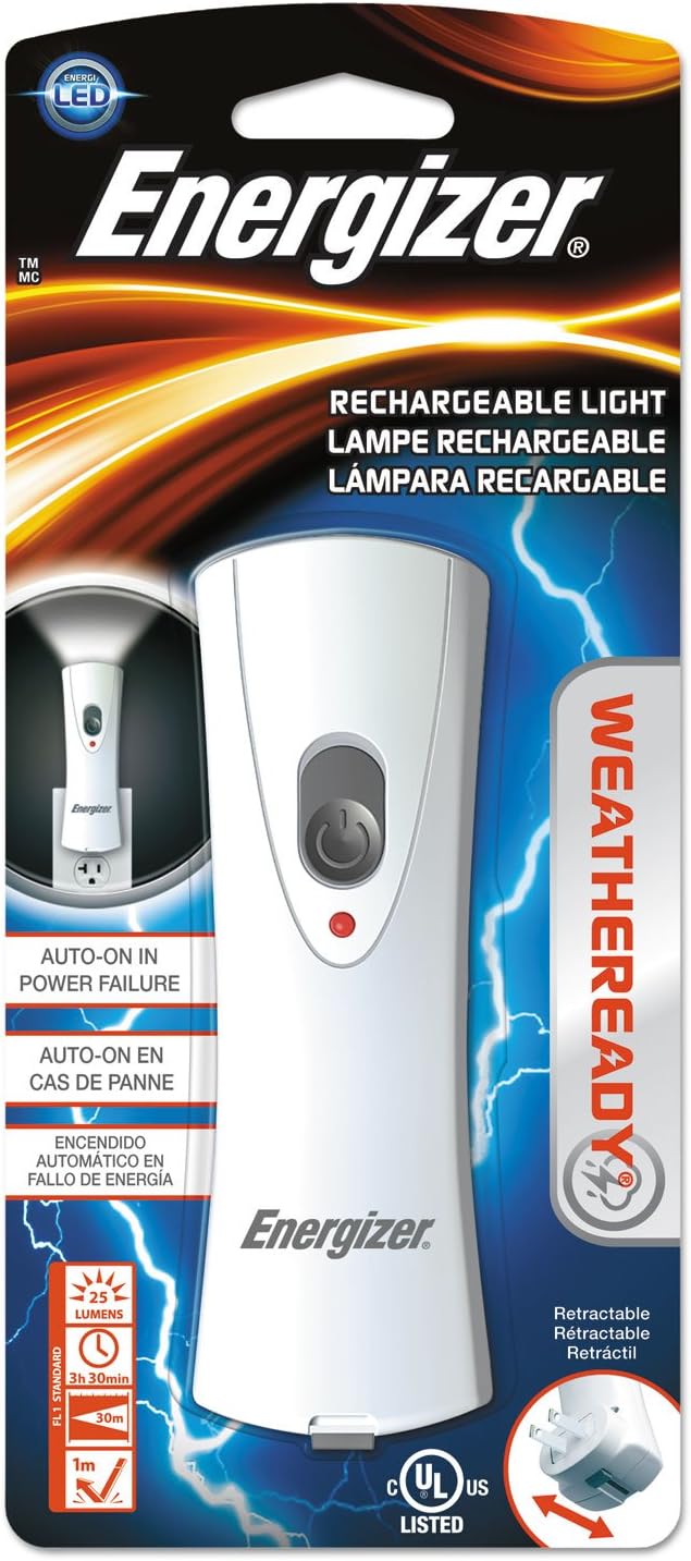 Energizer RCL1NM2WR Rechargeable LED Flashlight, 1 NiMH, Silver/Gray