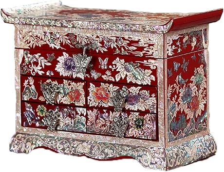 ALLC Jewellery Box Jewelry Organizer Makeup Organizer Jewelry Box Large-capacity Multi-layer Chinese Jewelry Box Wooden Jewelry Organizer Jewellery Organiser for Earrings Rings Necklaces