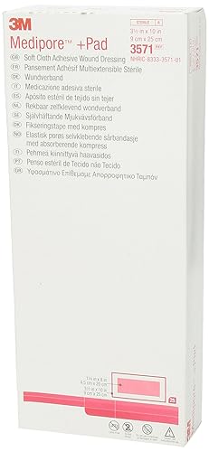 Miniatura 3 de 3M Medipore +Pad - Apósito adhesivo para heridas de tela suave, 3571, 9X25CM, 25cartón, 4 cartóncaja
