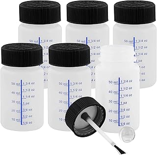 6Pack 2 Oz Paint Touch Up Bottles with Child-Safe Lid and Applicator Brush, Touch Up Paint Container, Car Storage Can with Mixing Ball, Scratches Repair Empty Container for Fixing Auto Damage