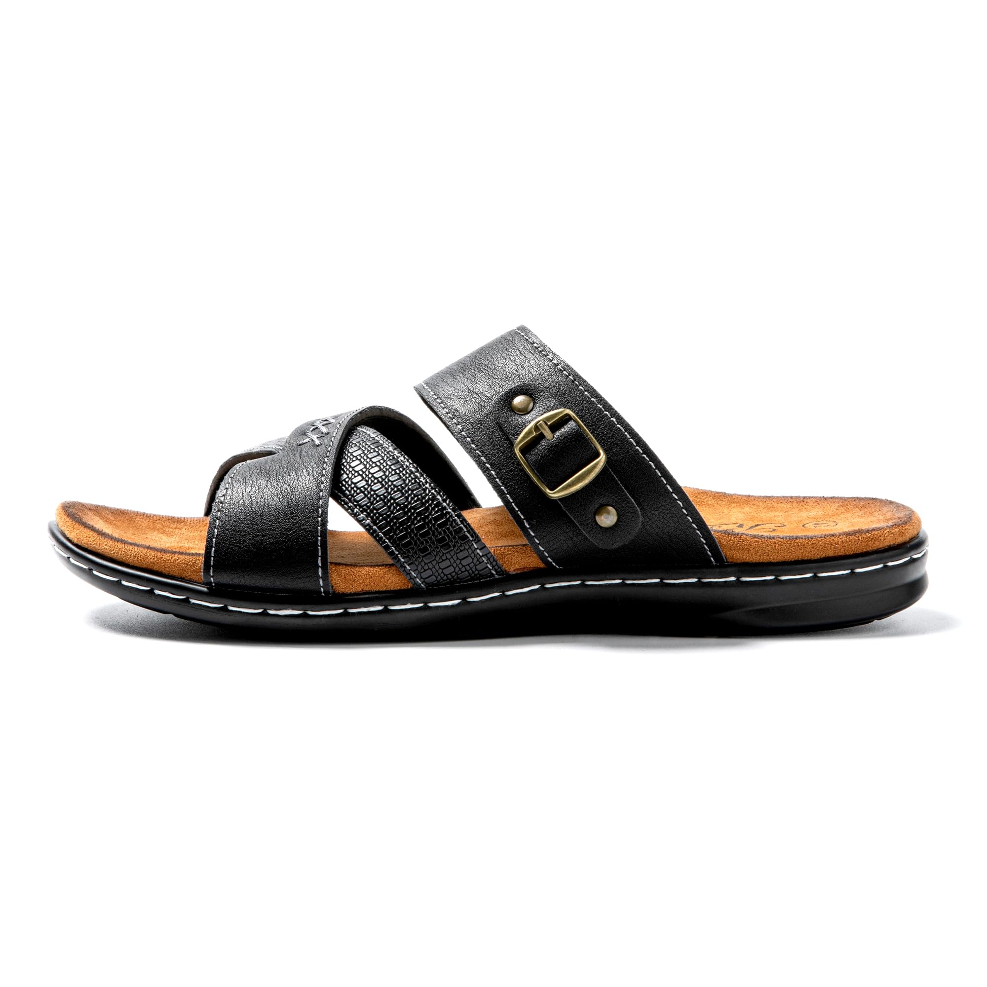 JOMIX Mules Homme Sandales de Plage Tongs Hommes Chaussons d'été Confortables pour Maison Piscine Douche
