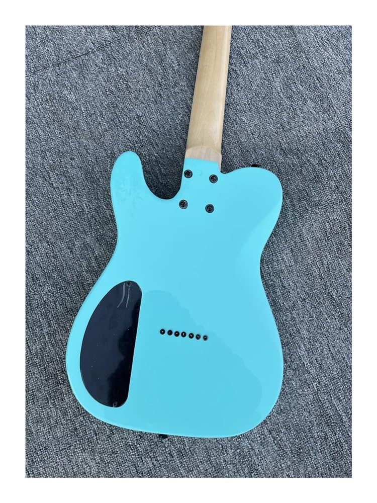 Guitarra eléctrica personalizada de 7 cuerdas, cuerpo caoba, diapasón palisandro, herrajes negros, acabado azul brillante