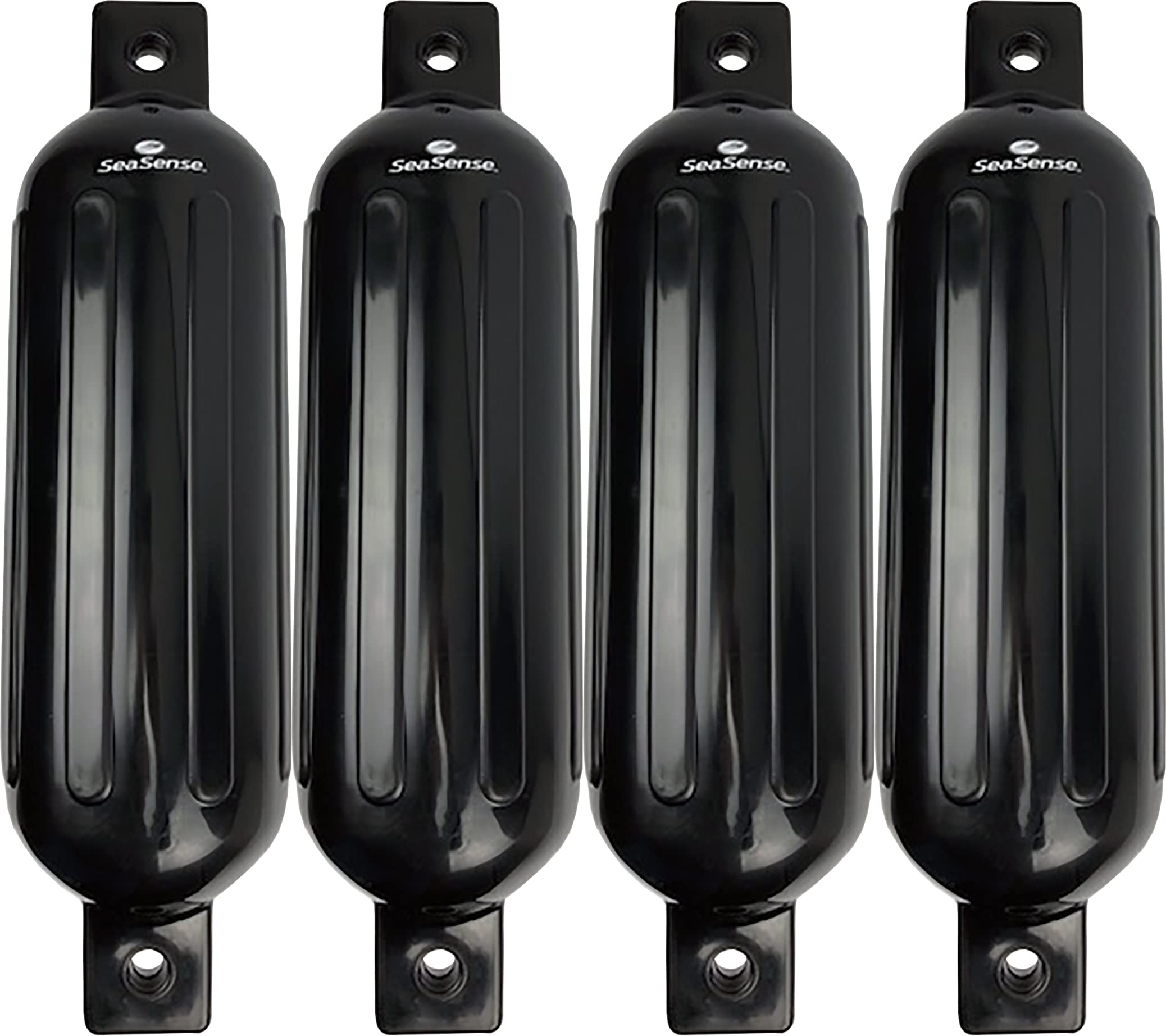 SeaSenseWake Defender Boat Fender 6.5" x 23" Black 4 Pack