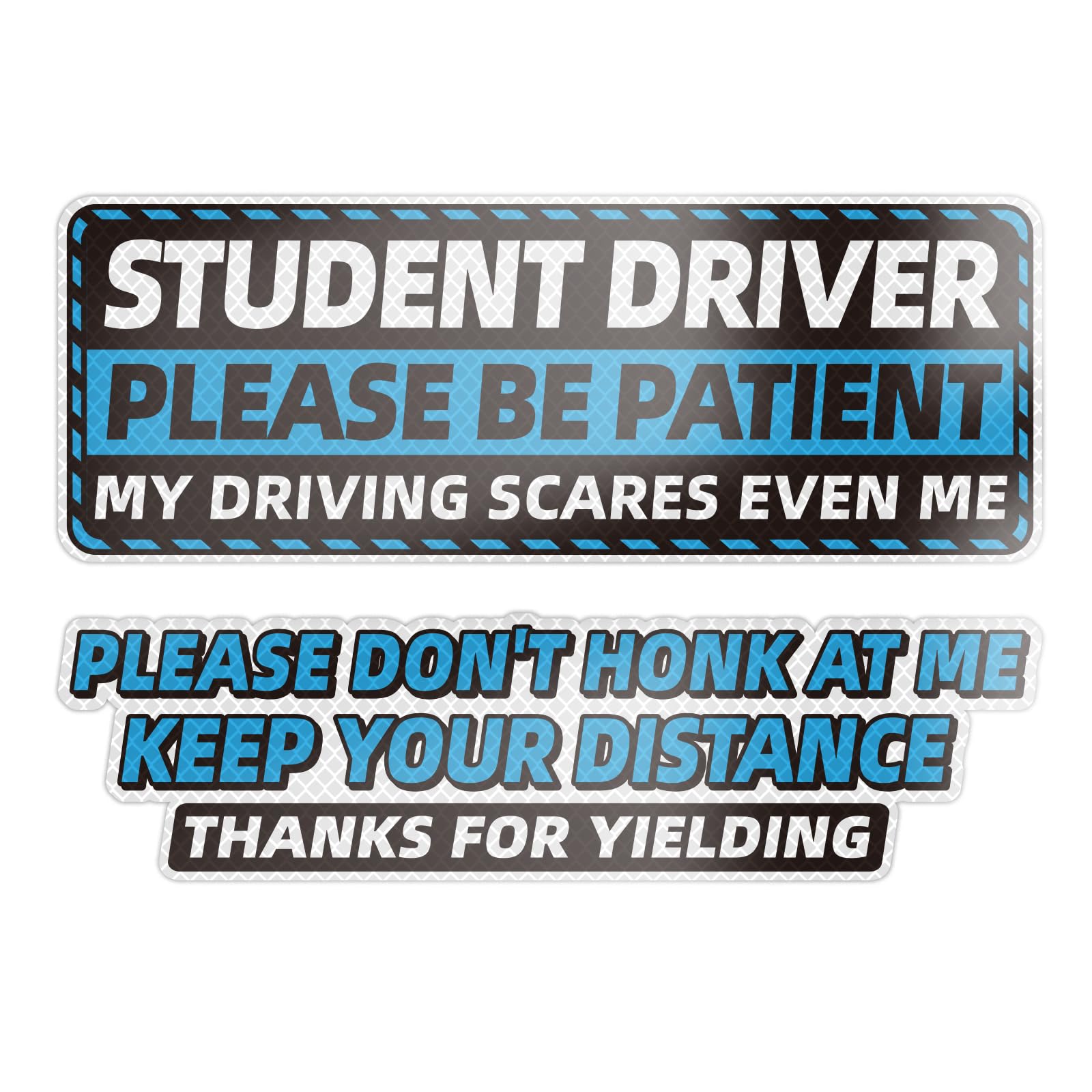 BlinkSpark 2-Pack Student Driver Magnetic Car Sticker – Glow & Reflective, Reusable (Blue)