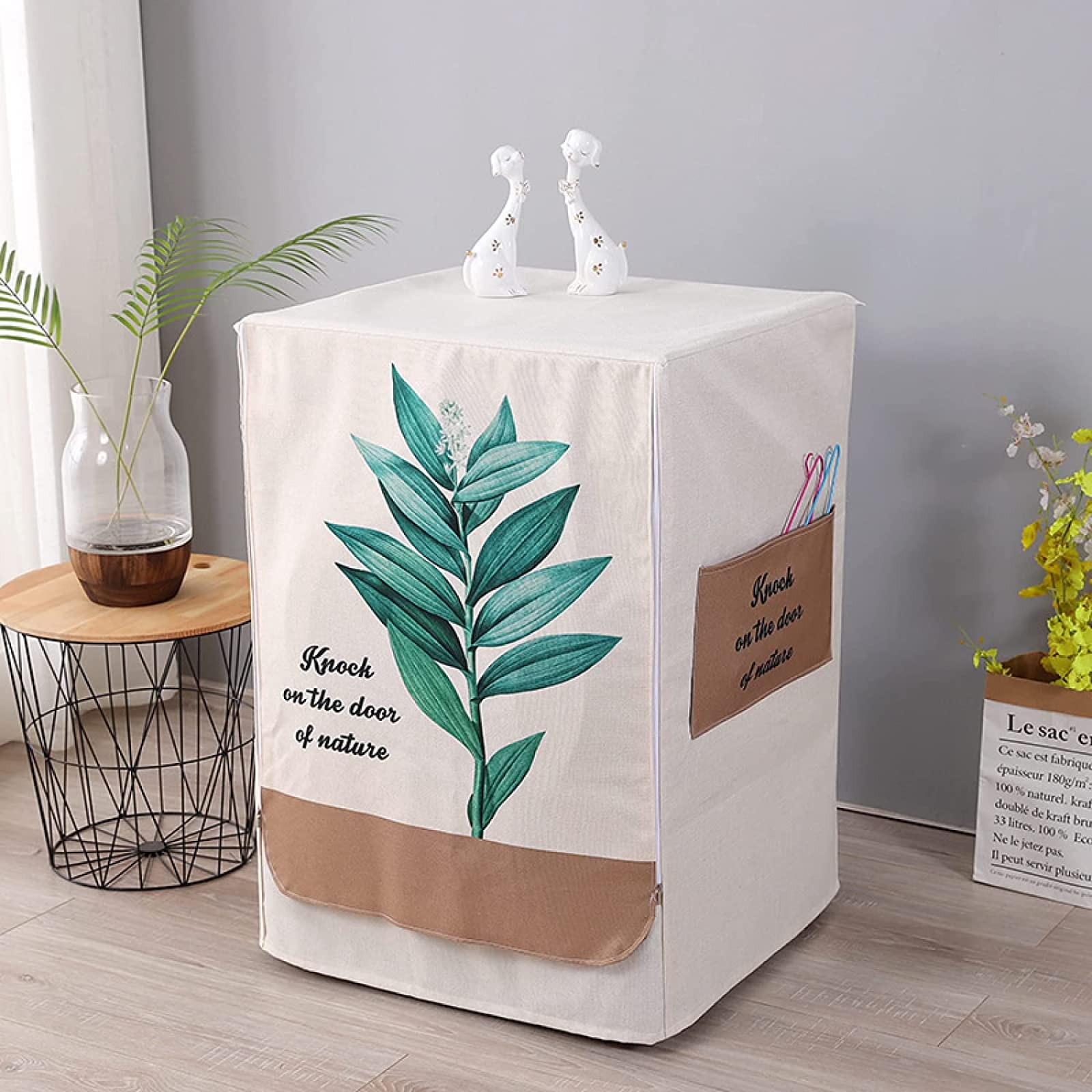 Baot8ylu A Plant Washing Machine Cover, Washing Machine Cover, Automatic Washer Dryer Cover To Protect The Front Loader Washing Machine (, S Size 60 X 50 X 85 Cm)