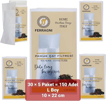ay Demleme Po eti  ay Filtresi 10 * 22 cmL BOY 30 lu 5 Paket 150 Adet