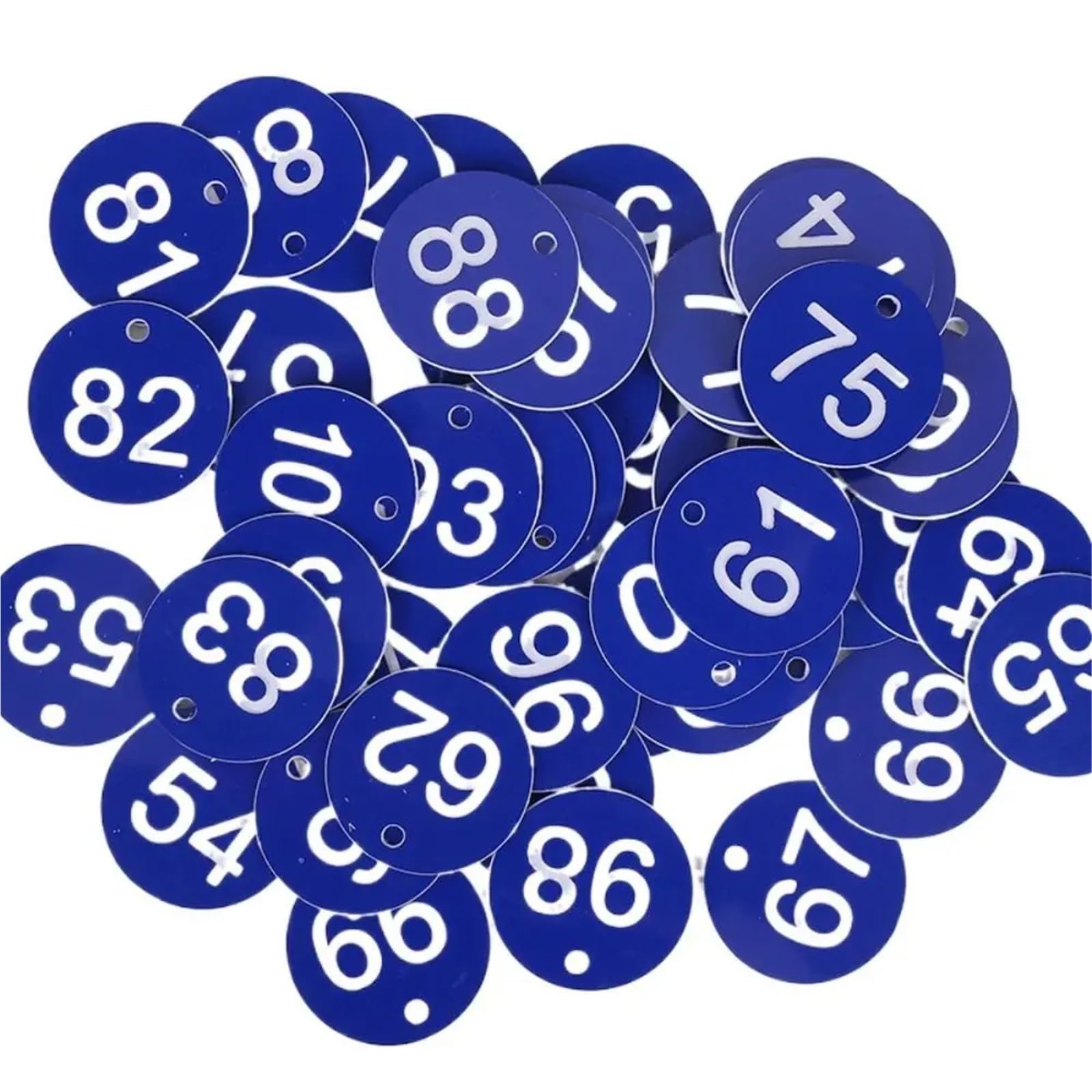 Plastikowe znaczniki numeryczne, Opakowanie 100 1-100 znaczników z numerami sekwencyjnymi 3,5 cm okrągłe, wielokolorowe(Blue)