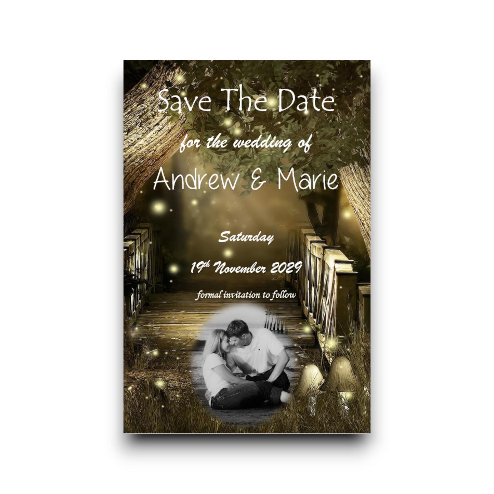 Personalised Stunning Wedding Fireflies Save The Date, Save The Evening Cards, Invitations, Invites, Complete with envelopes Ref SD51 WITH PHOTO (30)