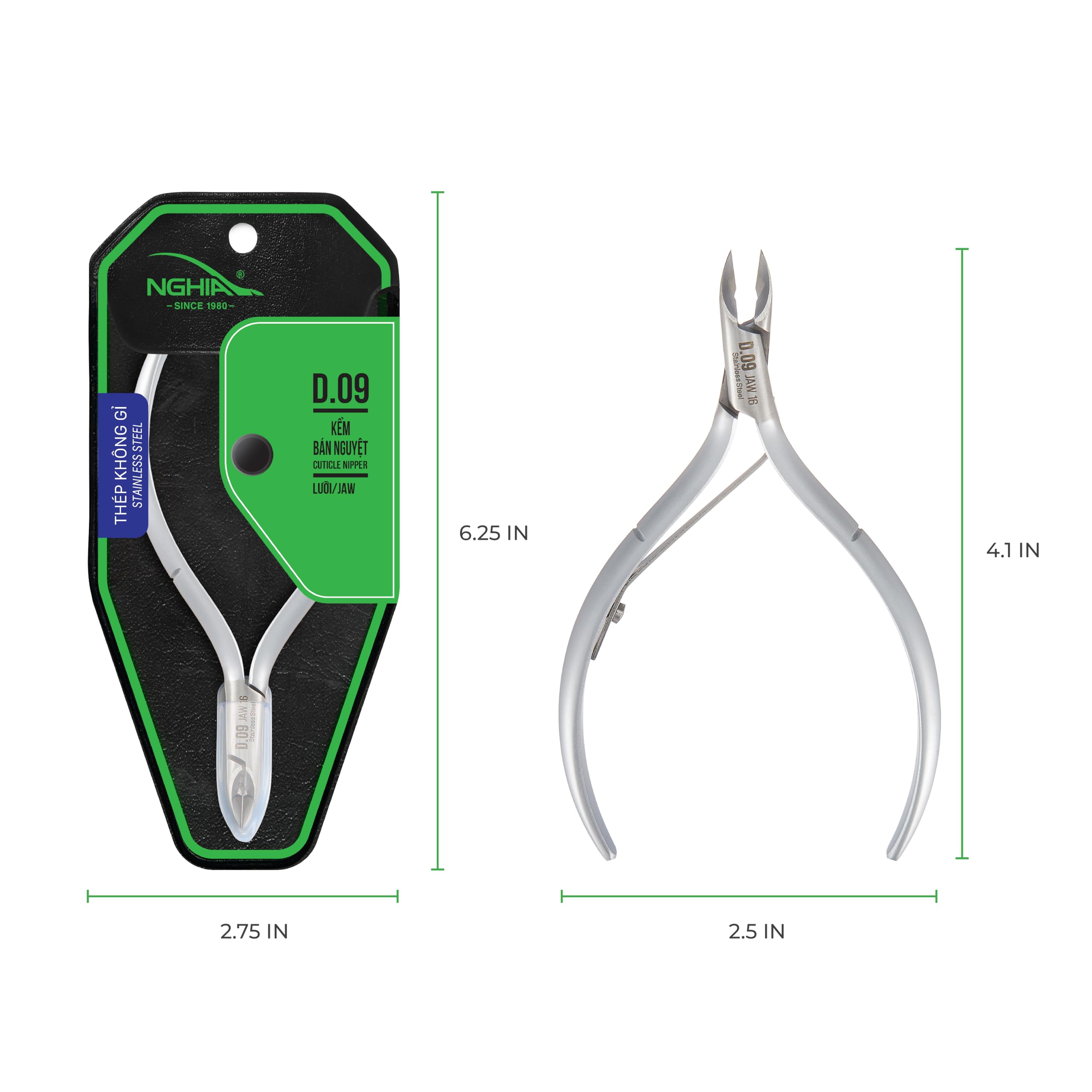 Amazon.com: NGHIA Cuticle Nipper - D-09 JAW 12 | Stainless Steel
