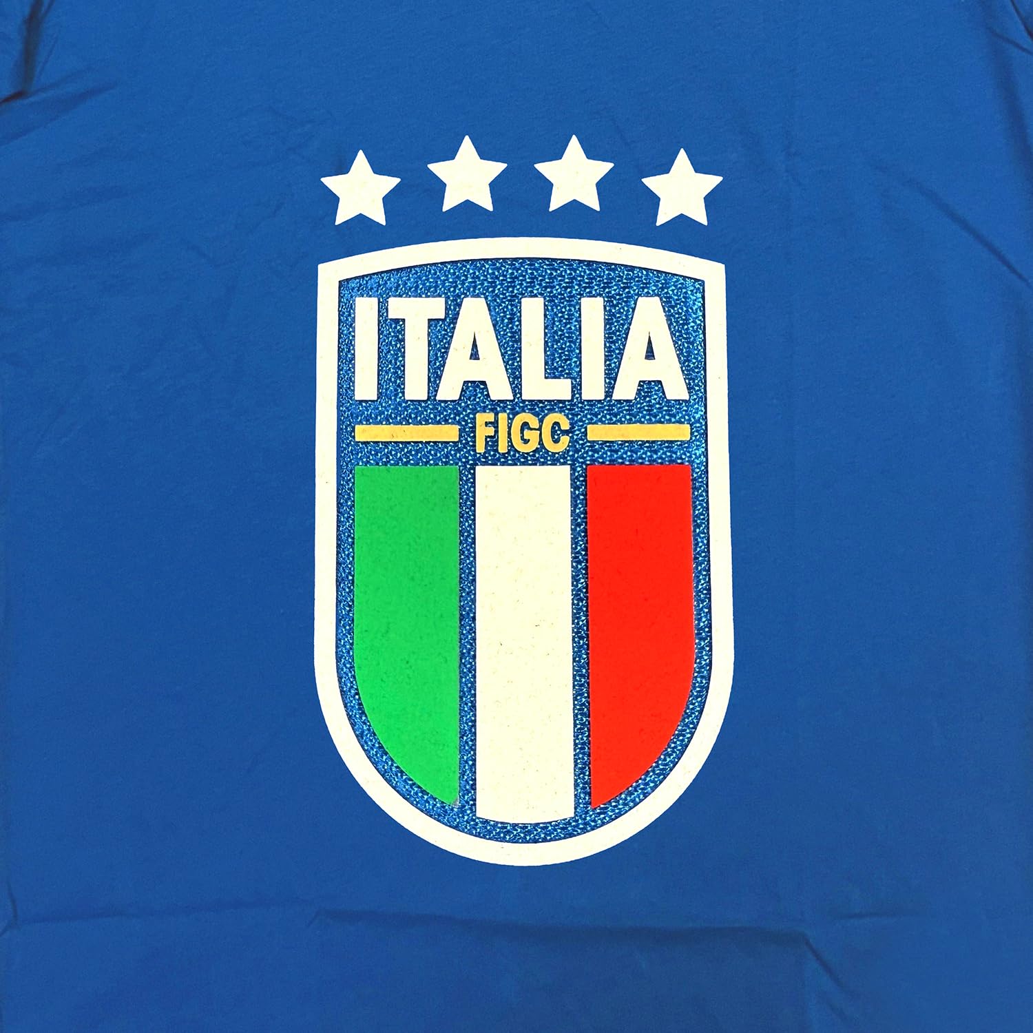 Maglia Ufficiale - Forza Azzurri. T Shirt Unisex in Cotone. Maglietta vestibilità Regular per Bambino e Ragazzo