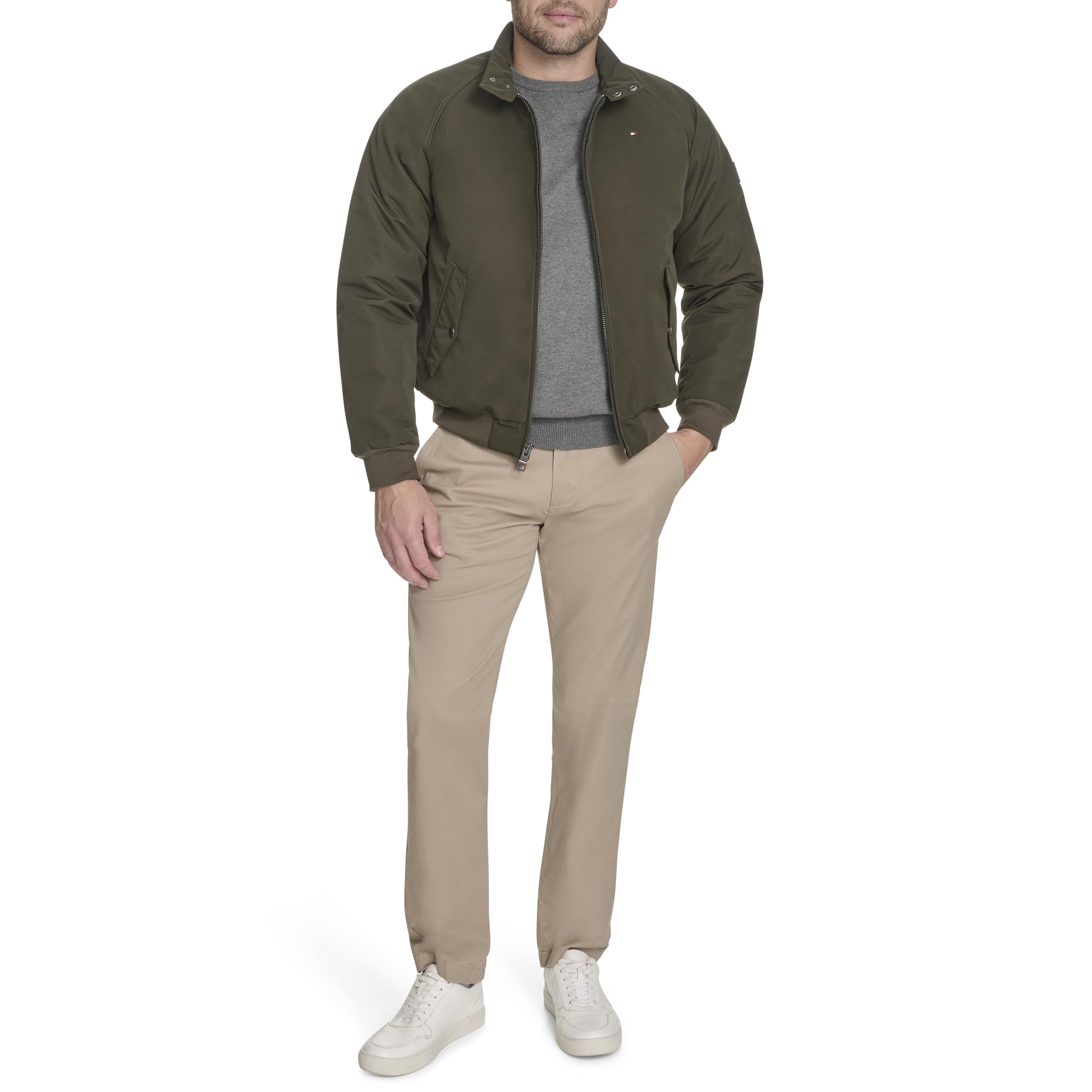 Tommy Hilfiger Herren Highland Cloth Modern Bomber, Oliv/Blatt für mich (Leaf It to Me), XXL – Ansicht 2