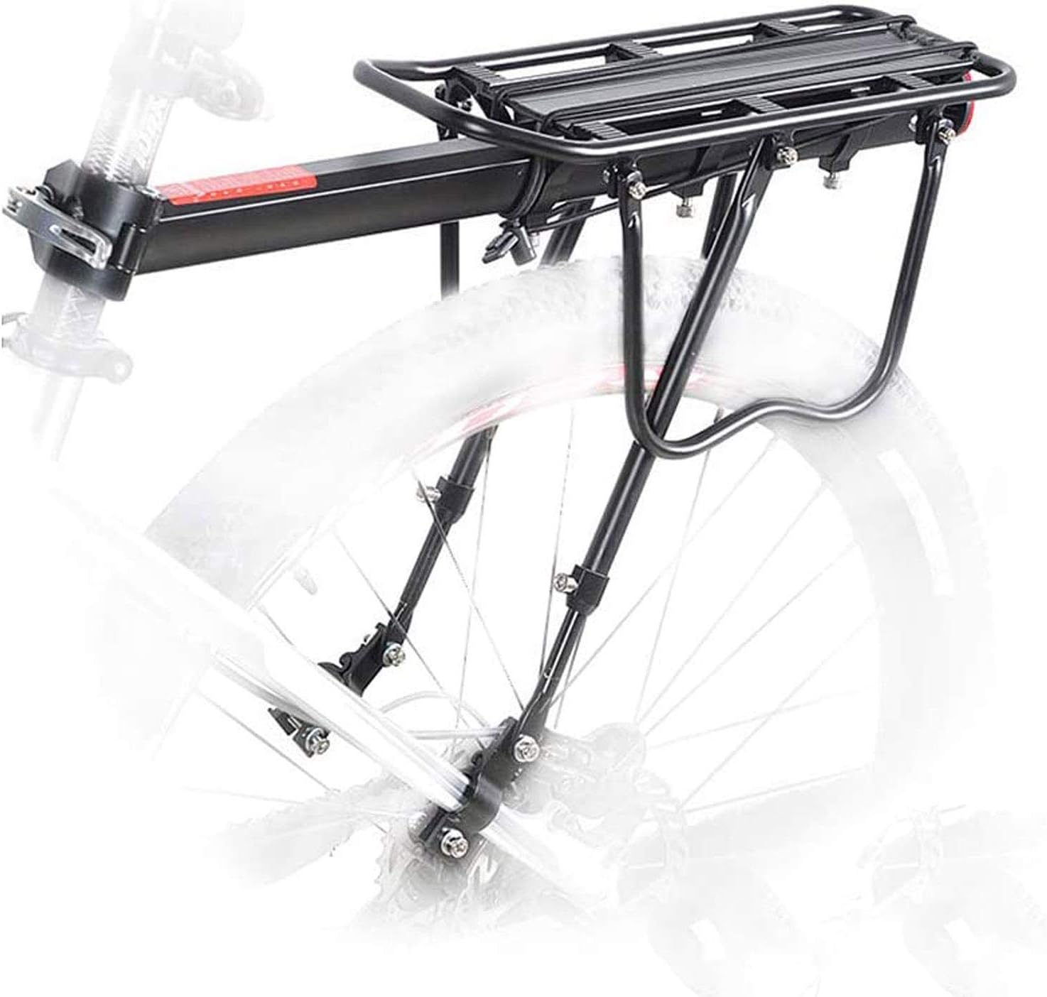 Rear Bike Rack Bicycle Cargo Rack Quick Release Adjustable, Quick Release Mountain Road Bicycle Rear Racks 115 lbs Capacity Universal, Capacity Easy to Install Black