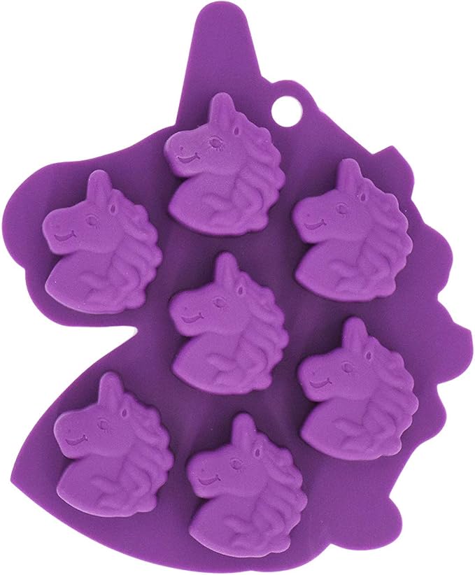 Molde silicona unicornio mini 2 piezas para cubitos de hielo miniatura 3