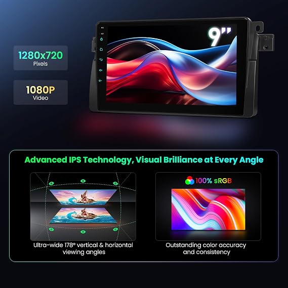 XTRONS Android 14 Car Stereo for BMW 3 Series E46 1998-2006 Rover 75 MG ZT, 9 Inch Touch Screen Car Radio GPS Navigation Bluetooth Built-in DSP Head Unit Wireless CarPlay Android Auto (4+64GB)