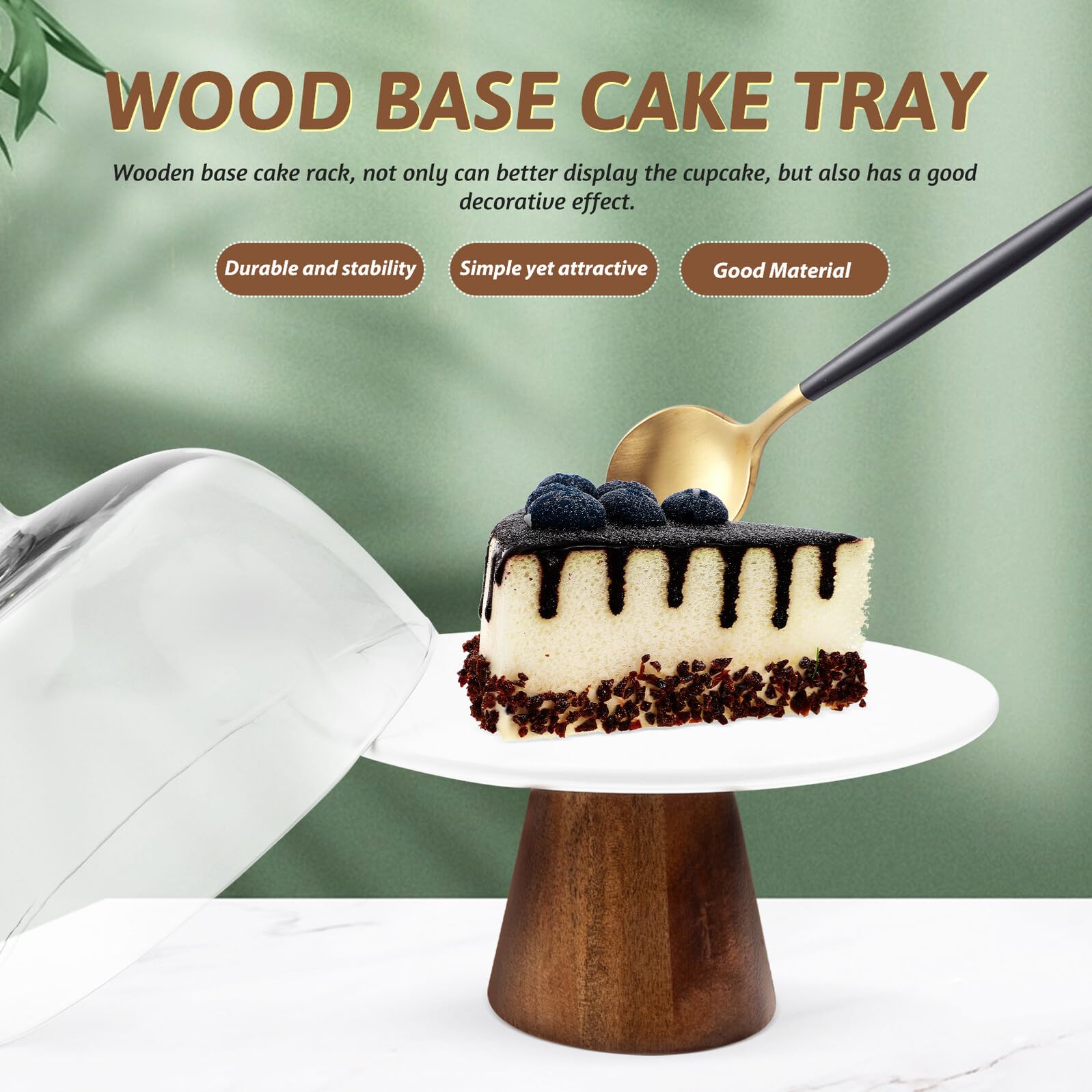 Artibetter Alzatina per Torte in Ceramica con Coperchio, Vassoio Dessert