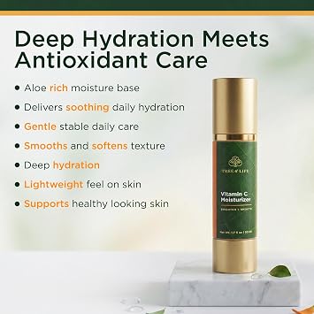 Tree of Life - Vitamin C Moisturizer for face - Face Cream - 1 Fl Oz | Brightening Vitamin C moisturizer for face. Hydrating face cream reduces dark spots and fine lines for clear skin.