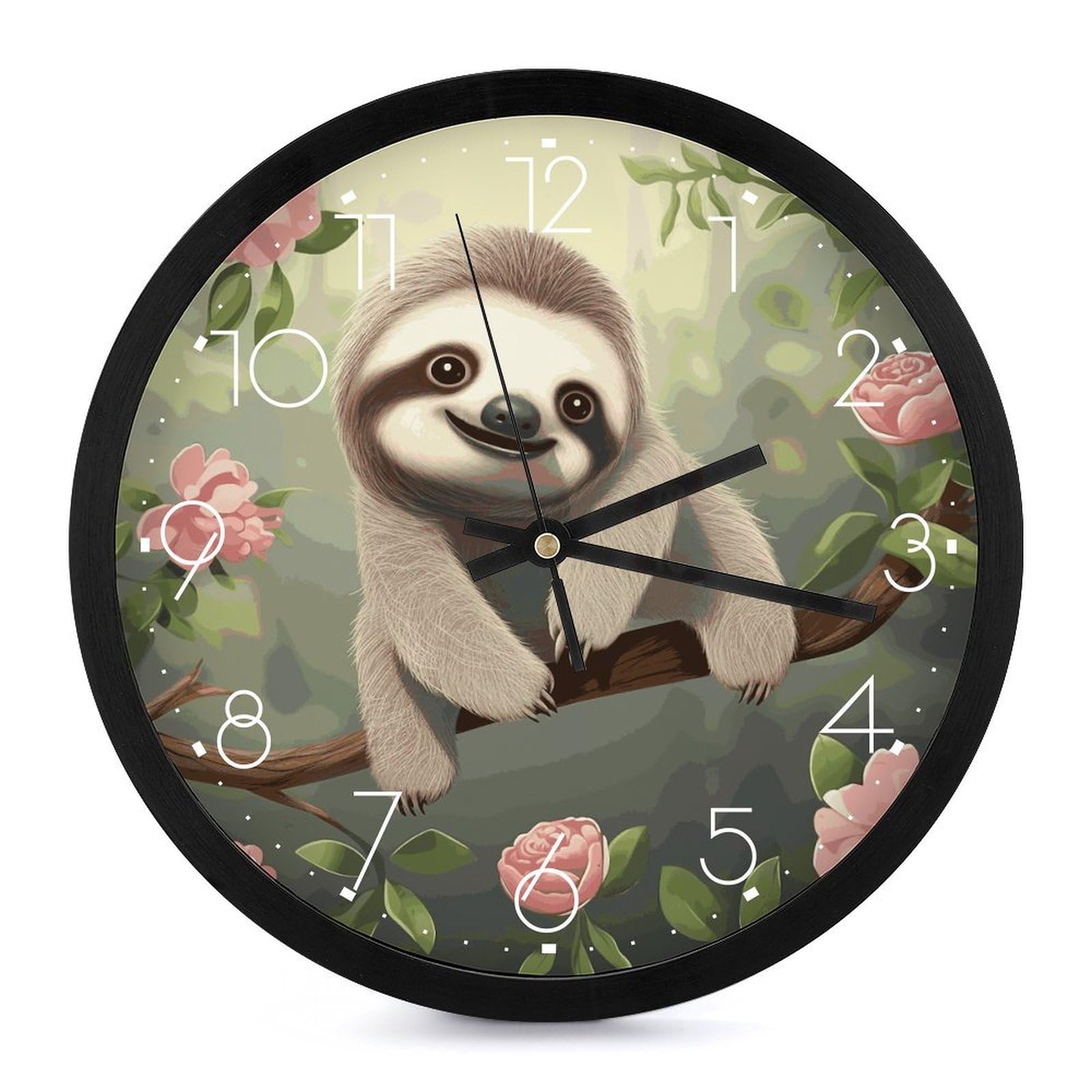Horloge murale paresseux mignonne pour décorer le salon familial